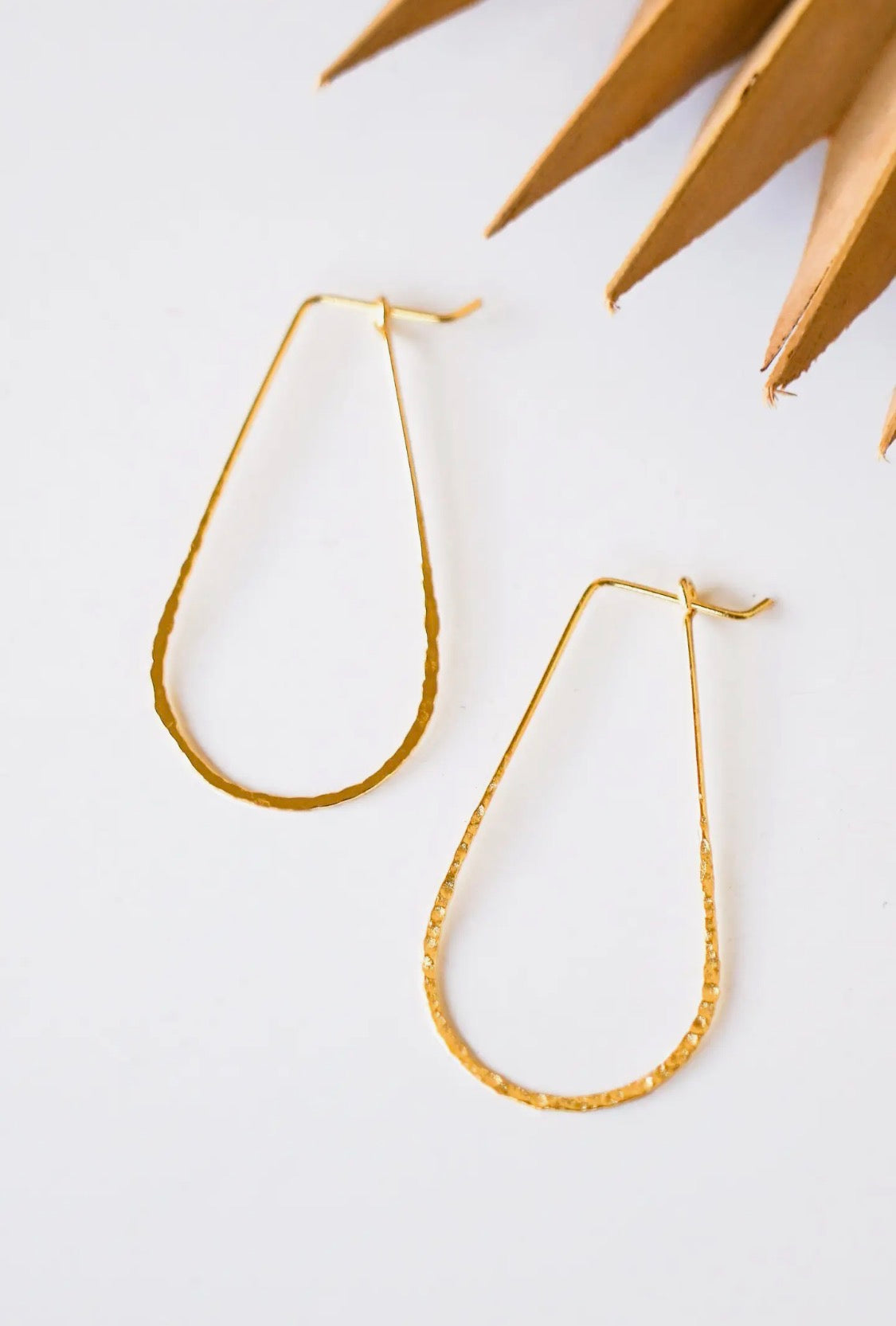 Golden Drop Hoop Earring